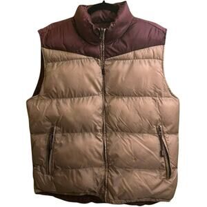 VTG Arizona Jean Co Reversible Puffer Vest Y2K Bronze Tan Gorpcore Large